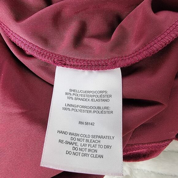 London Times Burgundy Velvet Sleeveless Midi Dress 16 Romantic Elegant Cocktail - Picture 8 of 8